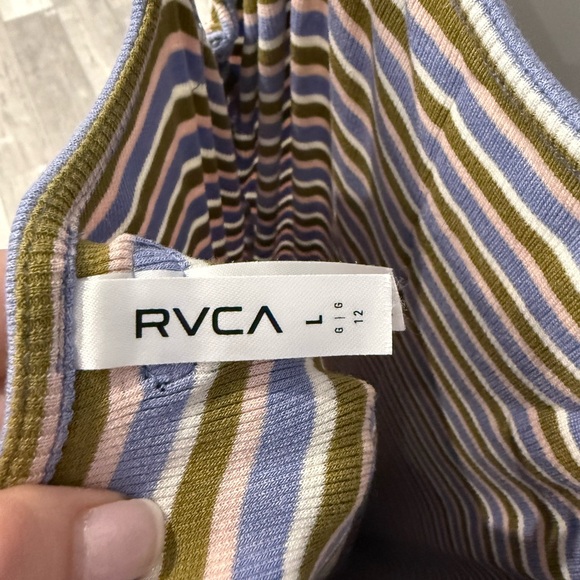 RVCA Gray and Yellow Striped Midi Dress - Picture 10 of 10